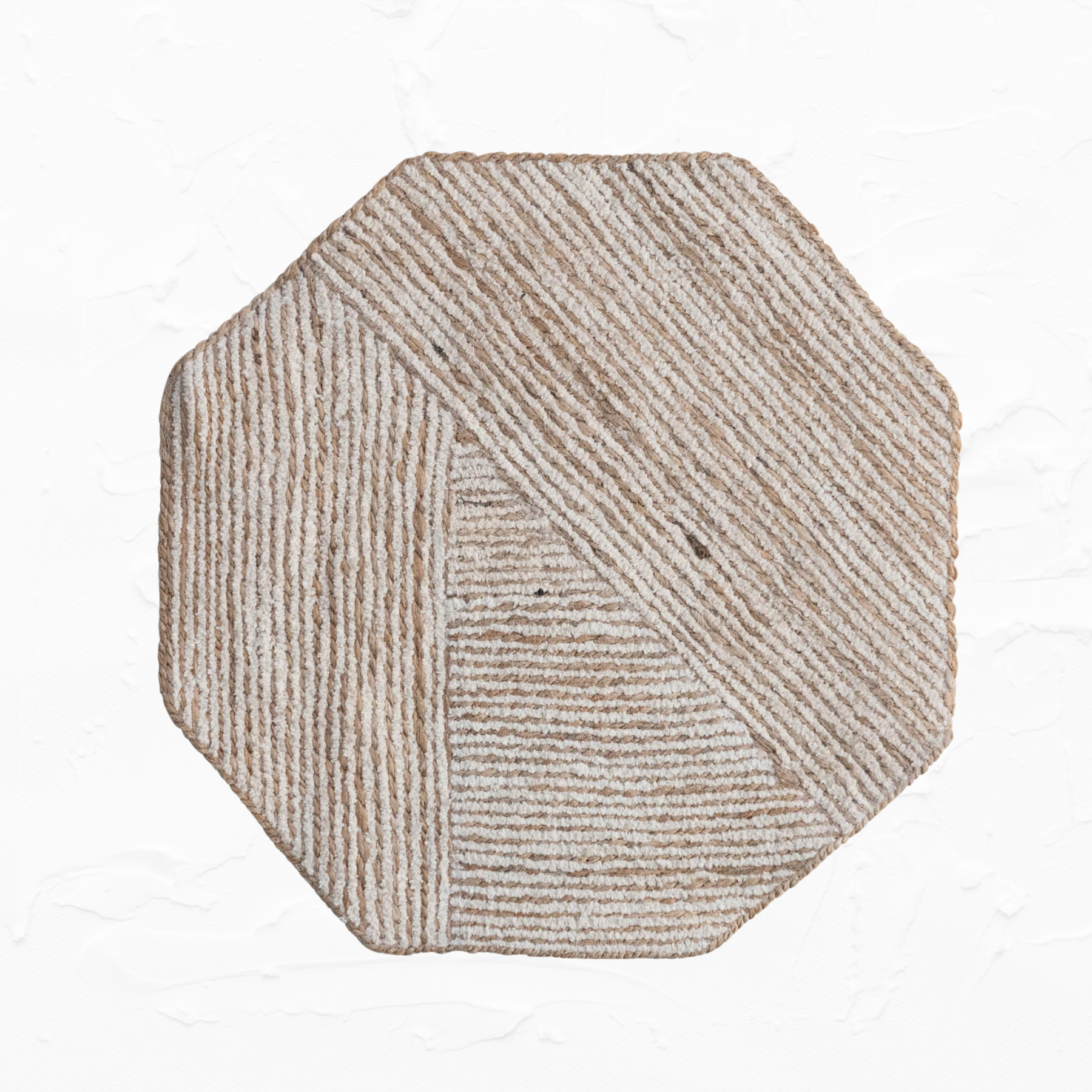 Cotton + Jute Embroidered Octagon Placemat