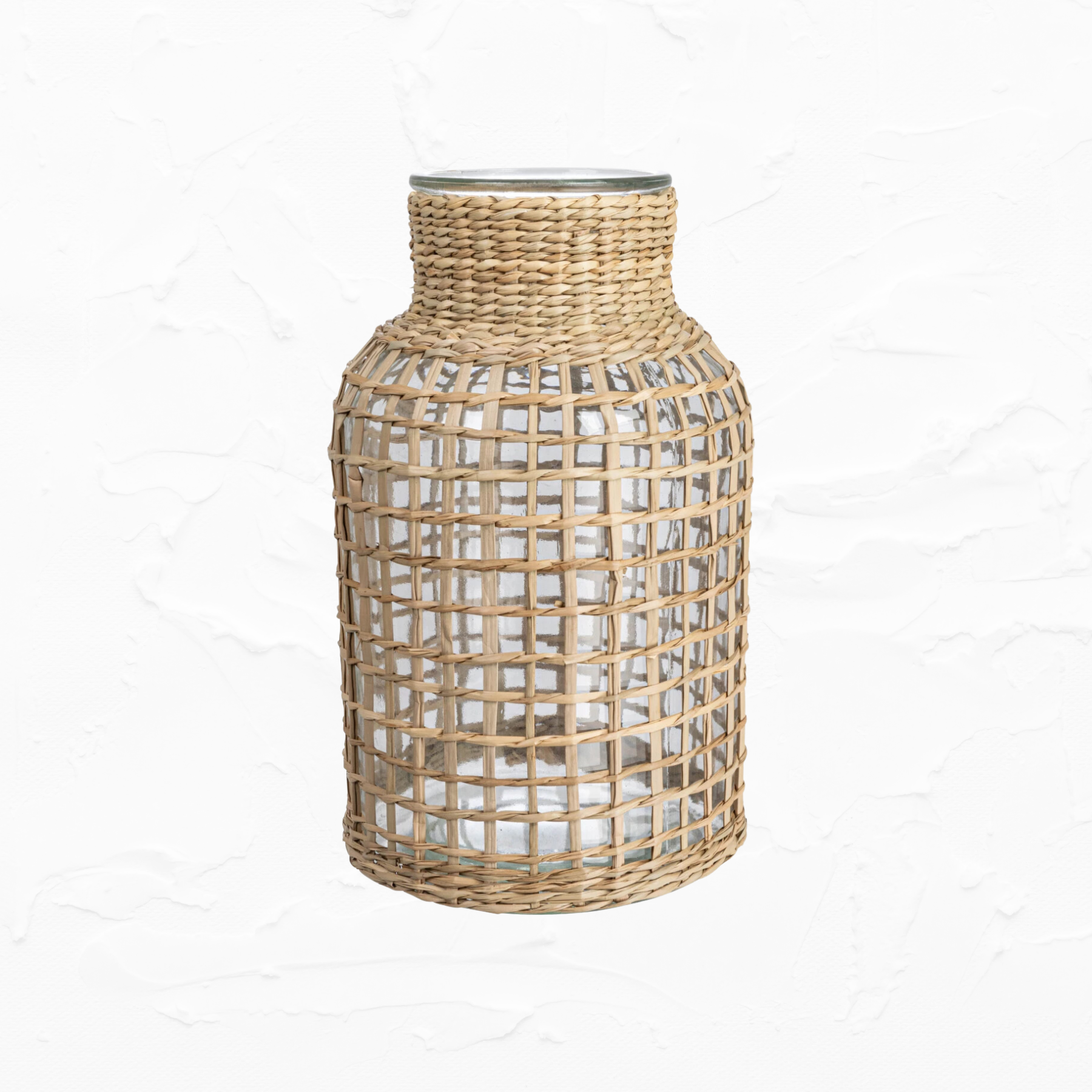 Rattan Woven Glass Vase