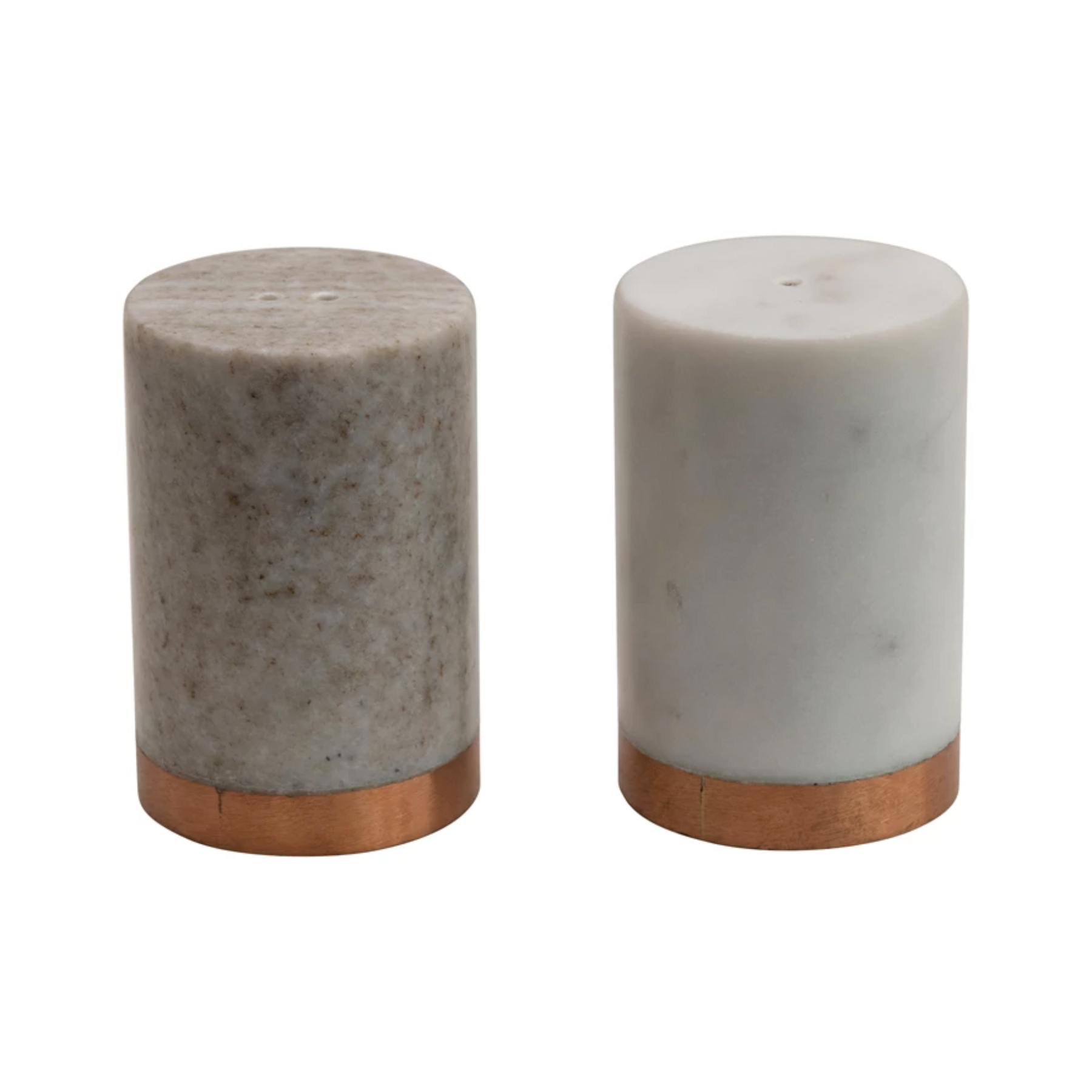 Marble and Copper Salt + Pepper Shakers