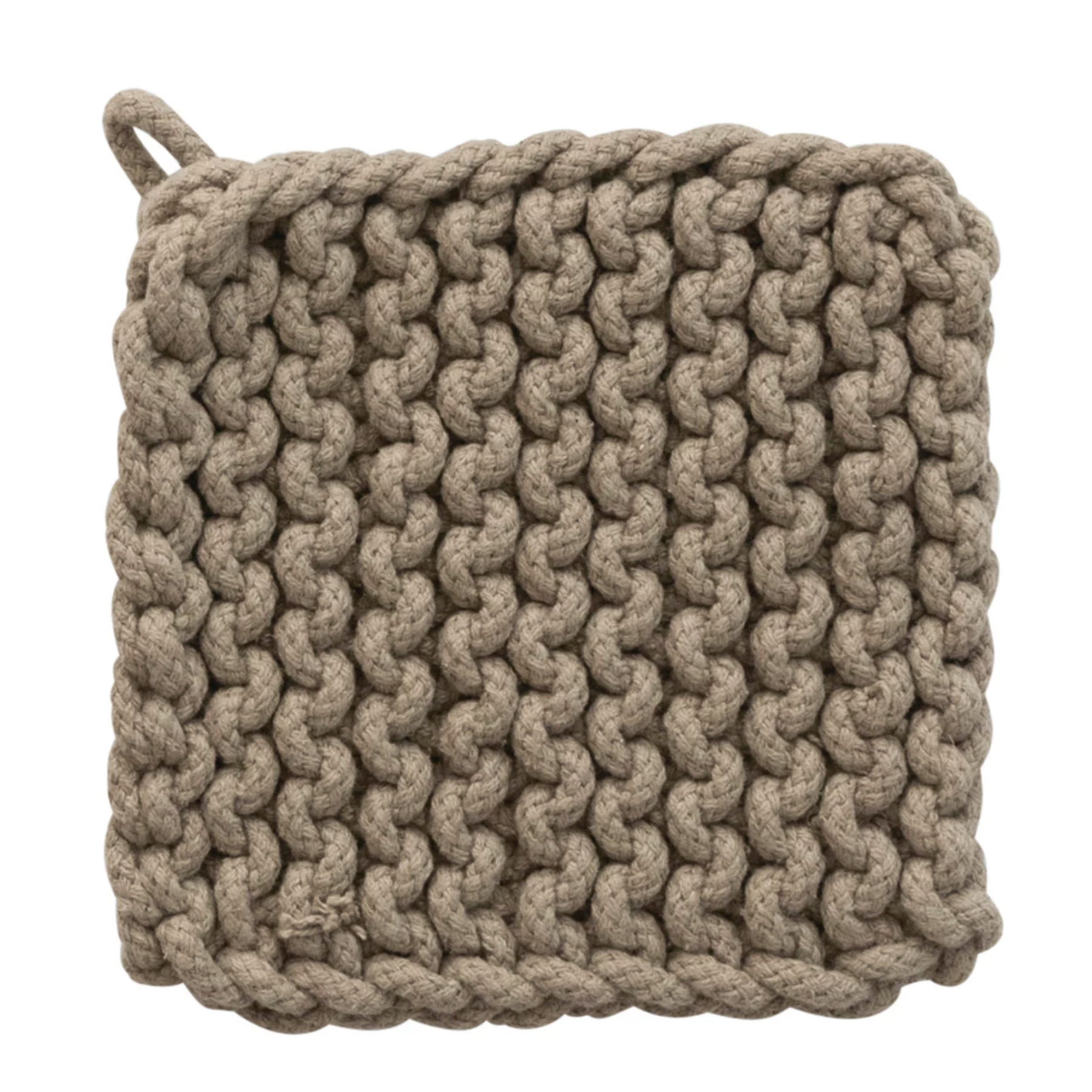 Cotton Crocheted Pot Holder - Taupe