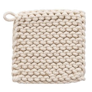 Cotton Crocheted Pot Holder - Natural
