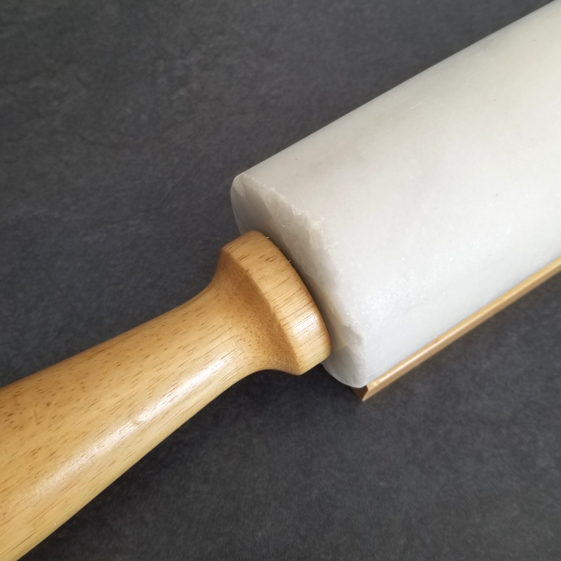 White Marble Rolling Pin Handle