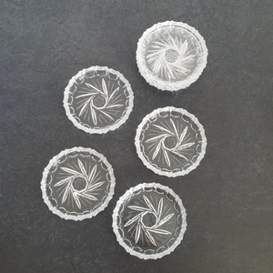 Star Pinwheel Cut Crystal/Glass Coasters
