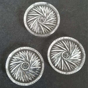 Star Pinwheel Cut Crystal/Glass Coasters