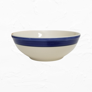 Vintage Blue + White Ceramic Mixing Bowl