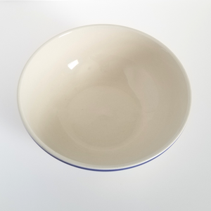 Vintage Blue and White Ceramic Mixing Bowl Top