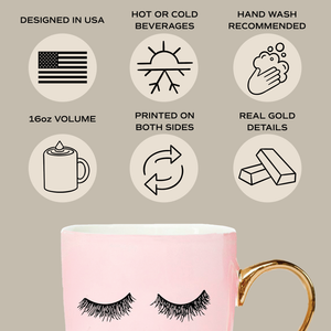 Pink Eyelashes Coffee Mug Specifications