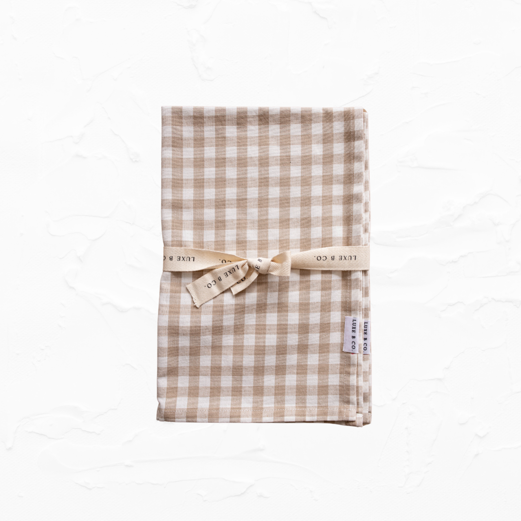 Beige Gingham Hand Towel (set of 2)