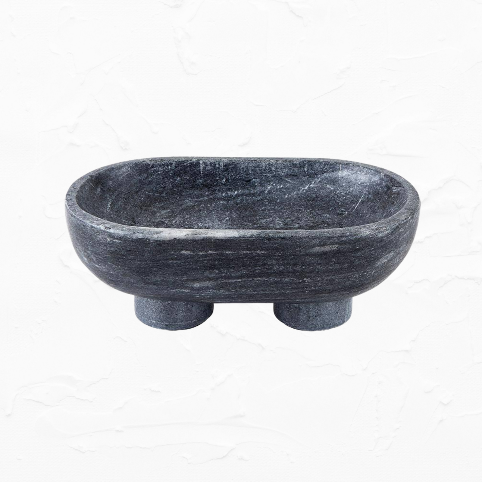 Charcoal Marble Footed Bowl