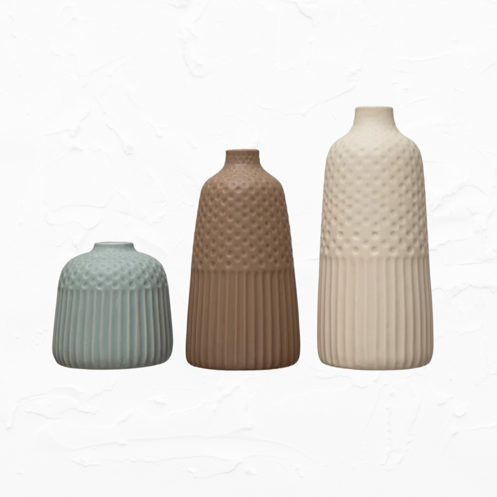 Debossed Stoneware Vase