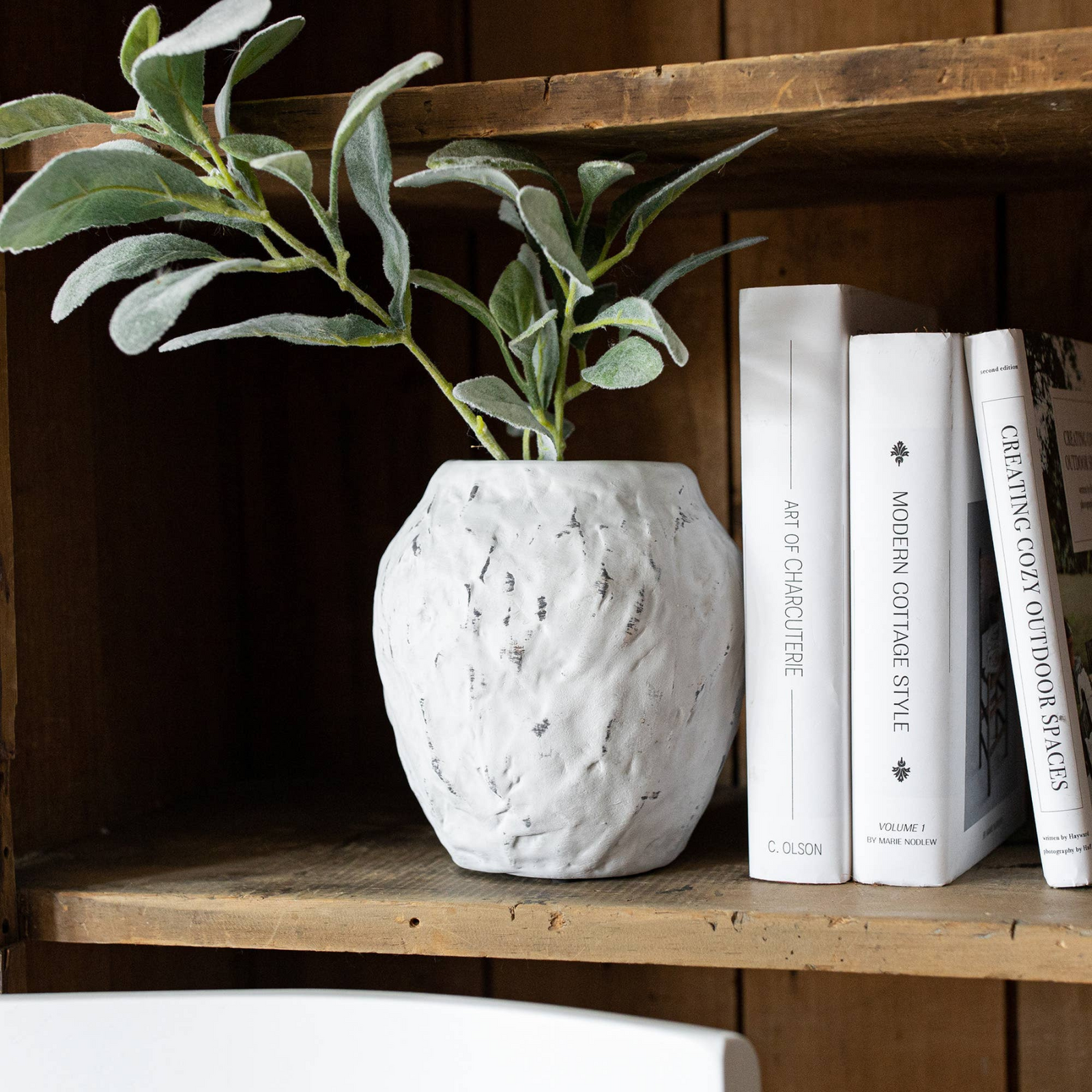 Distressed White Vase