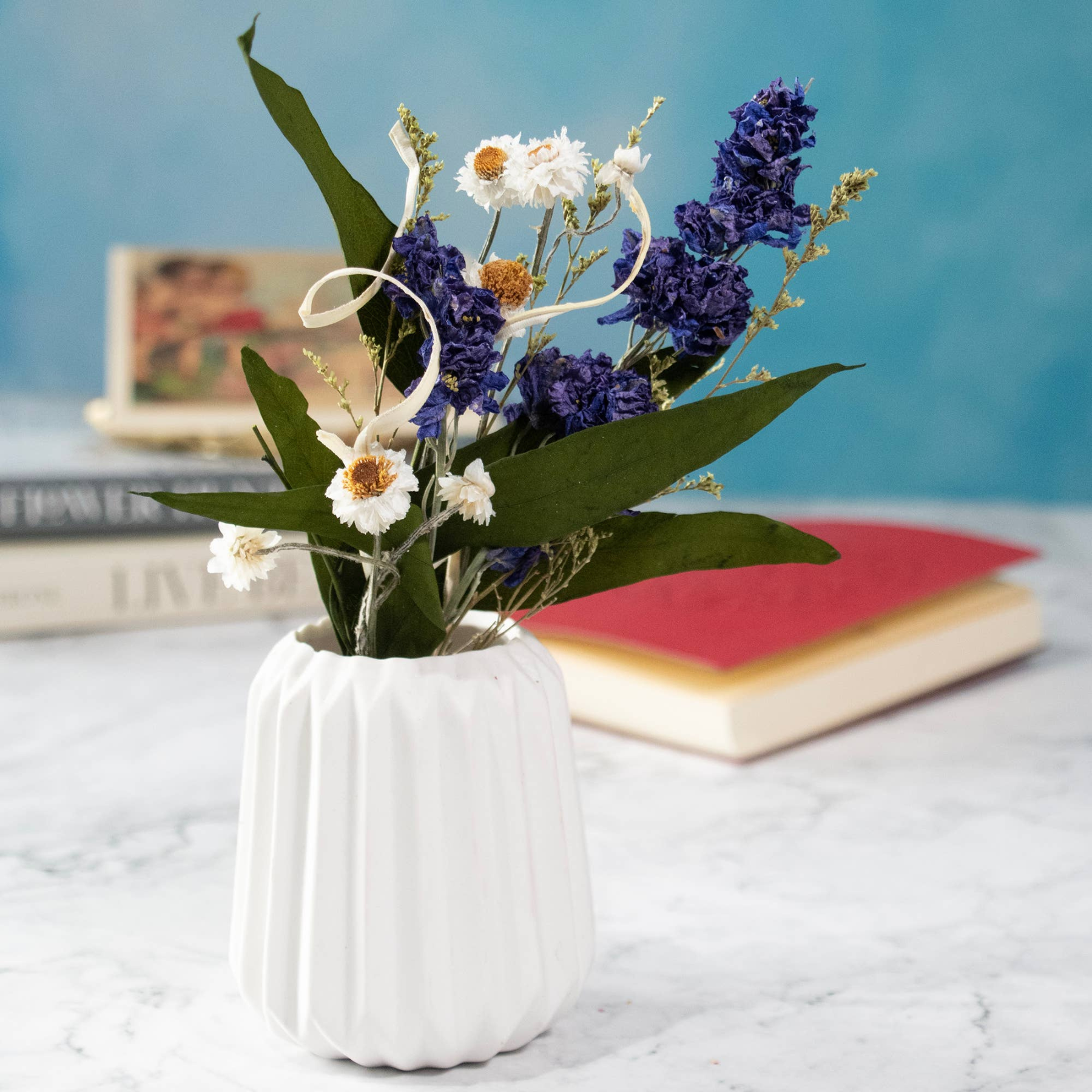 Eucalyptus + Purple Larkspur Mini Bouquet