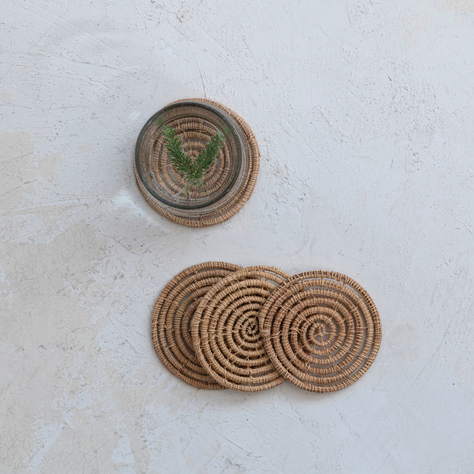 Hand-Woven Palm Coasters