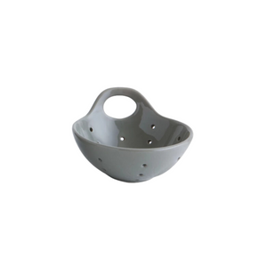 Handled Stoneware Berry Bowl Light Grey