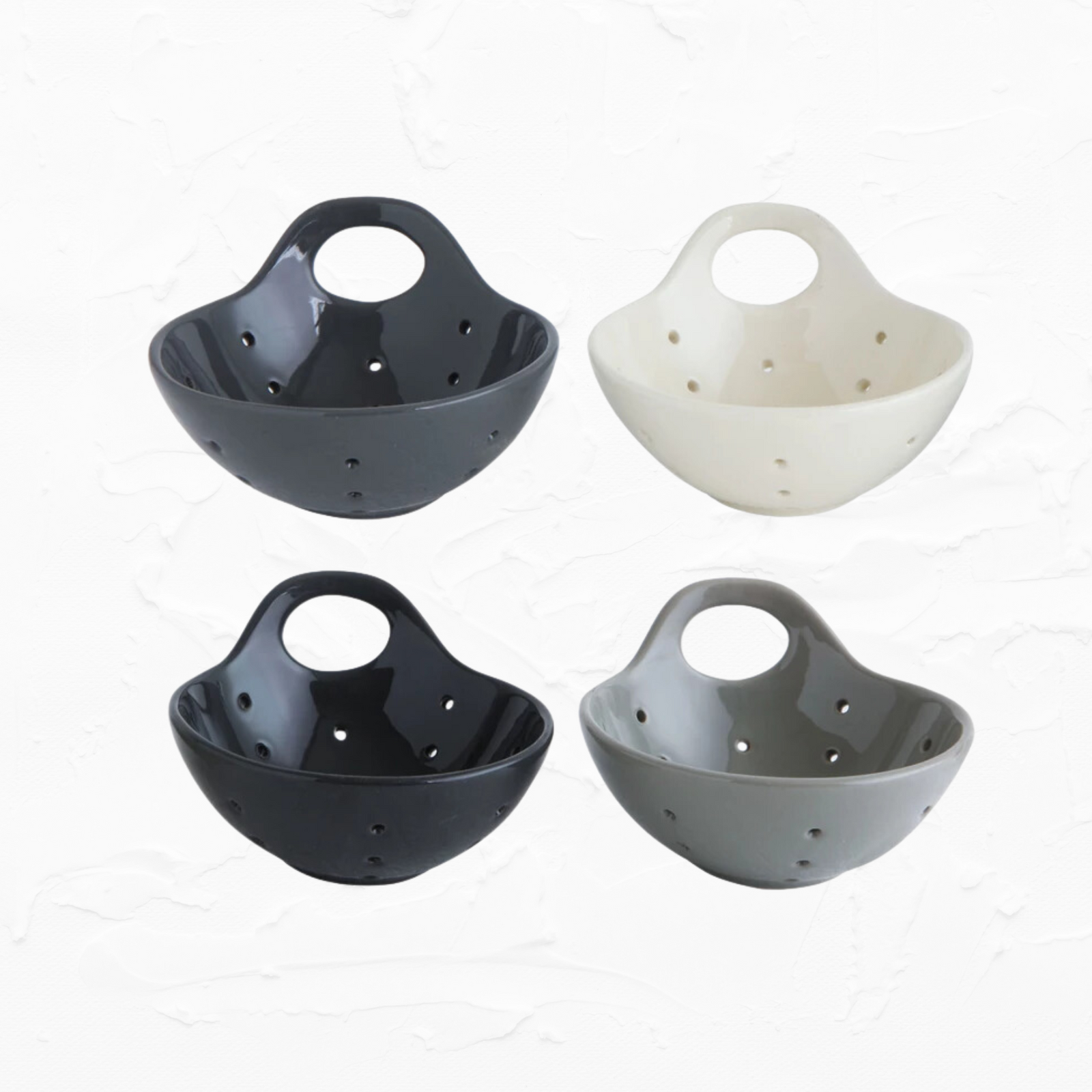 Handled Stoneware Berry Bowl