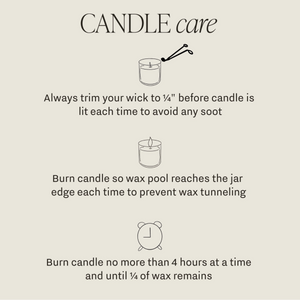Cashmere + Vanilla Soy Candle Care