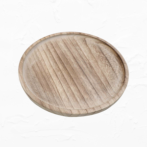 Large Rustic Round Wood Tray