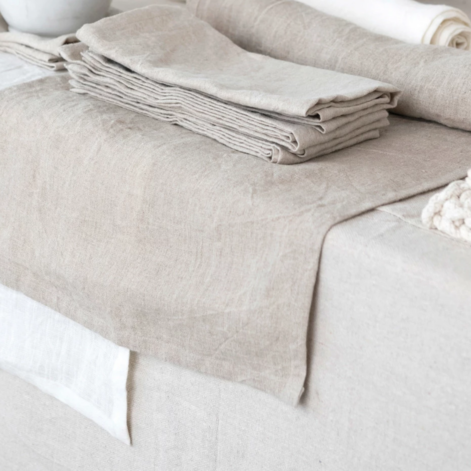 Stonewashed Linen Table Runner