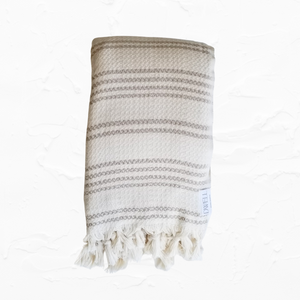 Striped Throw Blanket with Fringe