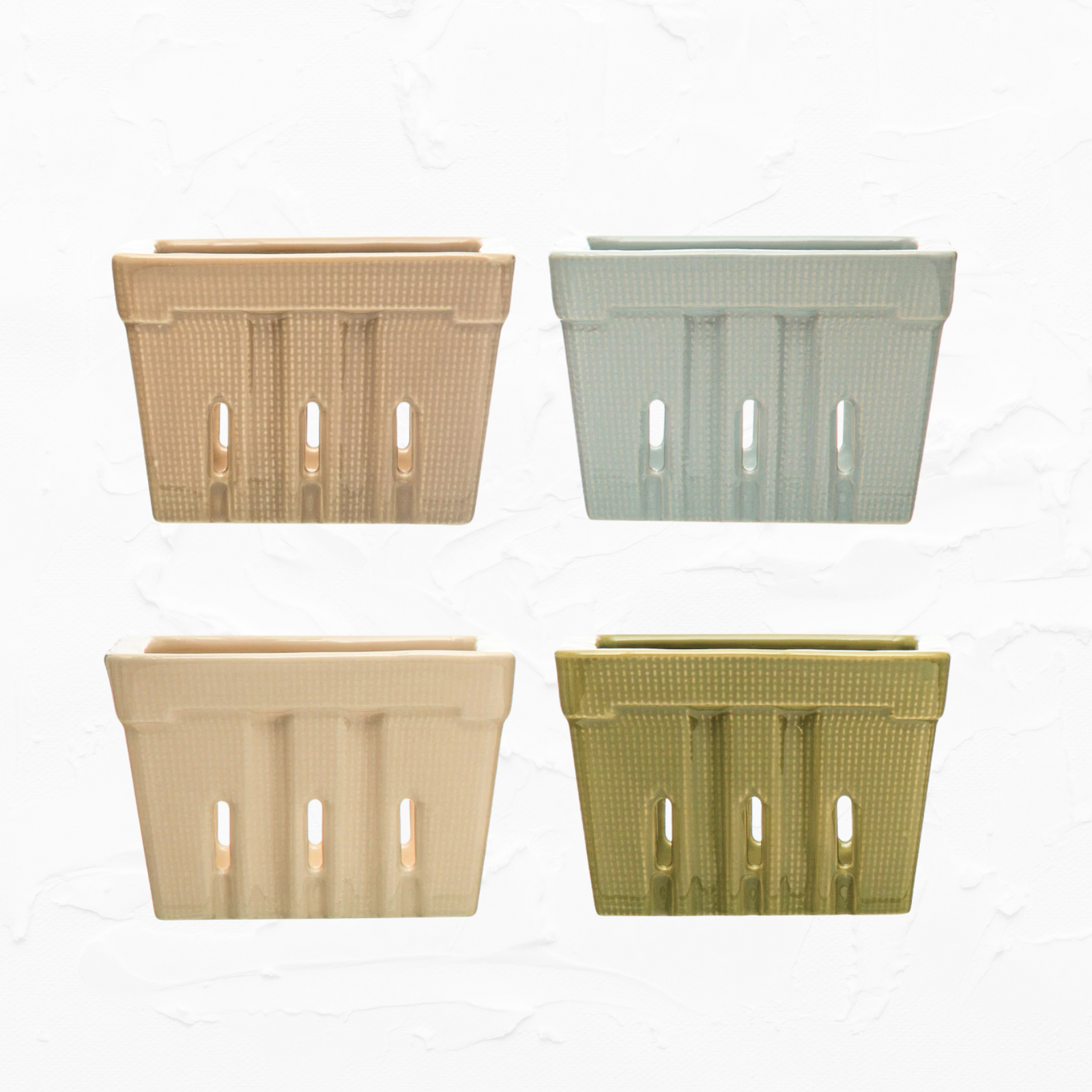 Textured Stoneware Berry Basket