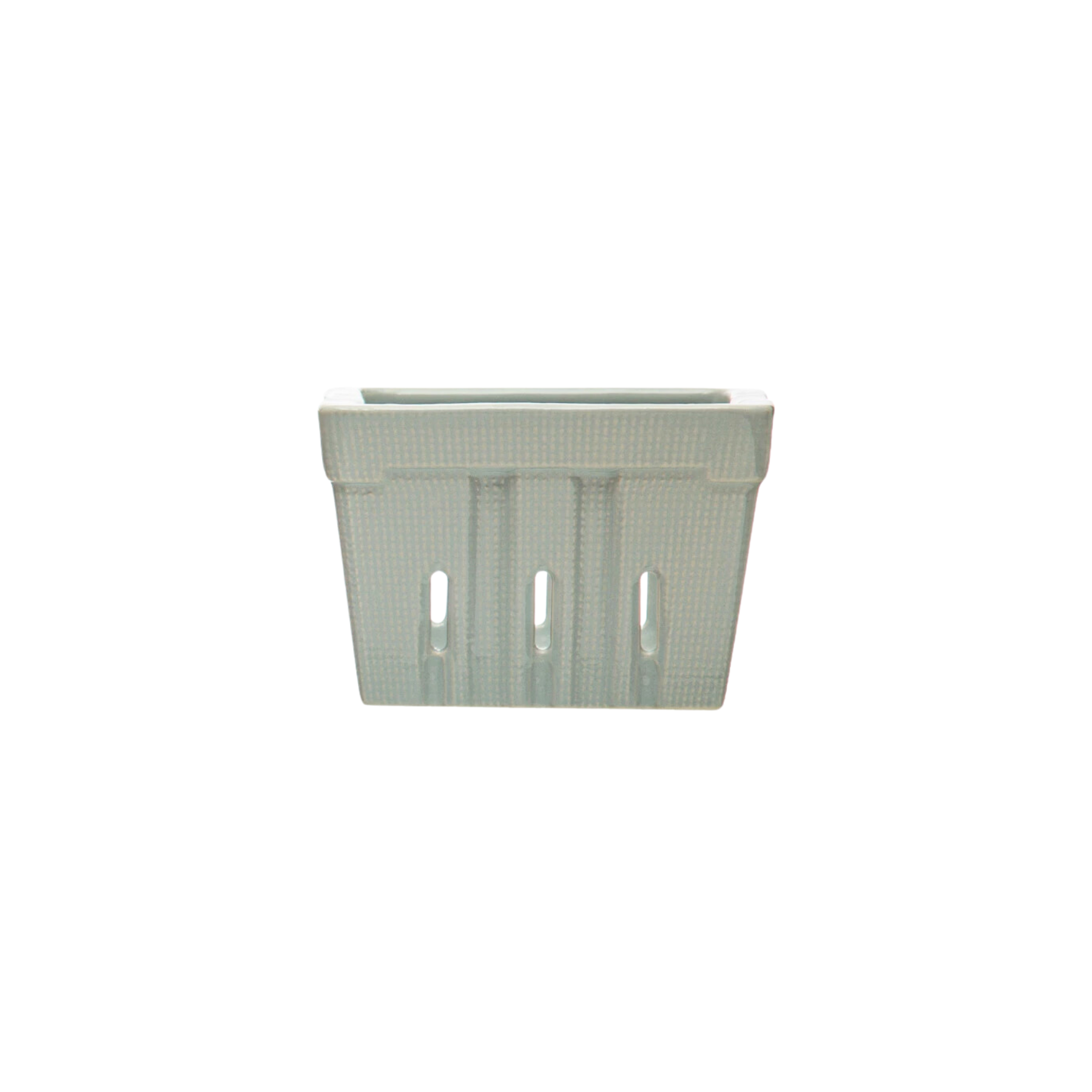 Textured Stoneware Berry Basket Soft Blue