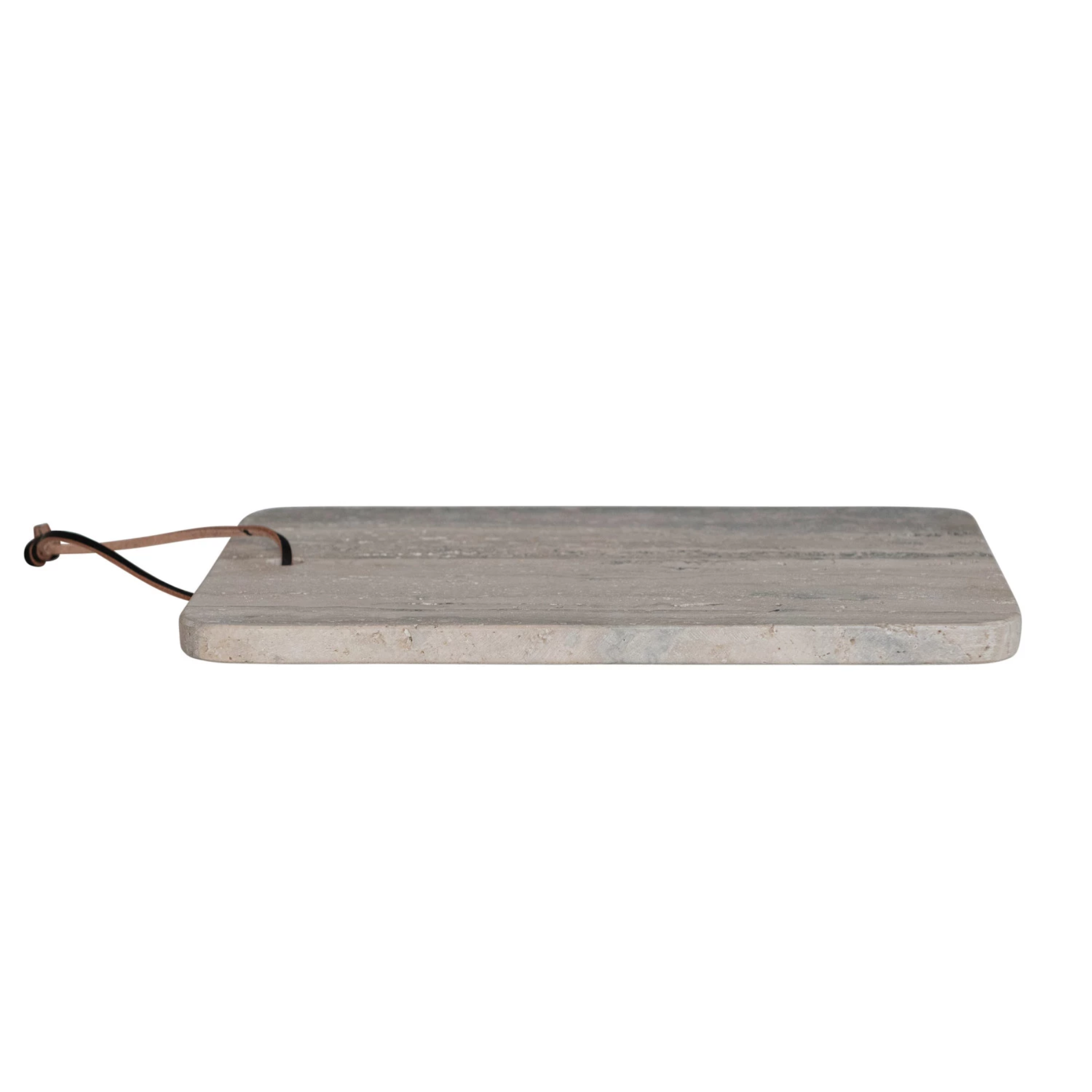 Travertine Cheese Board with Leather Tie