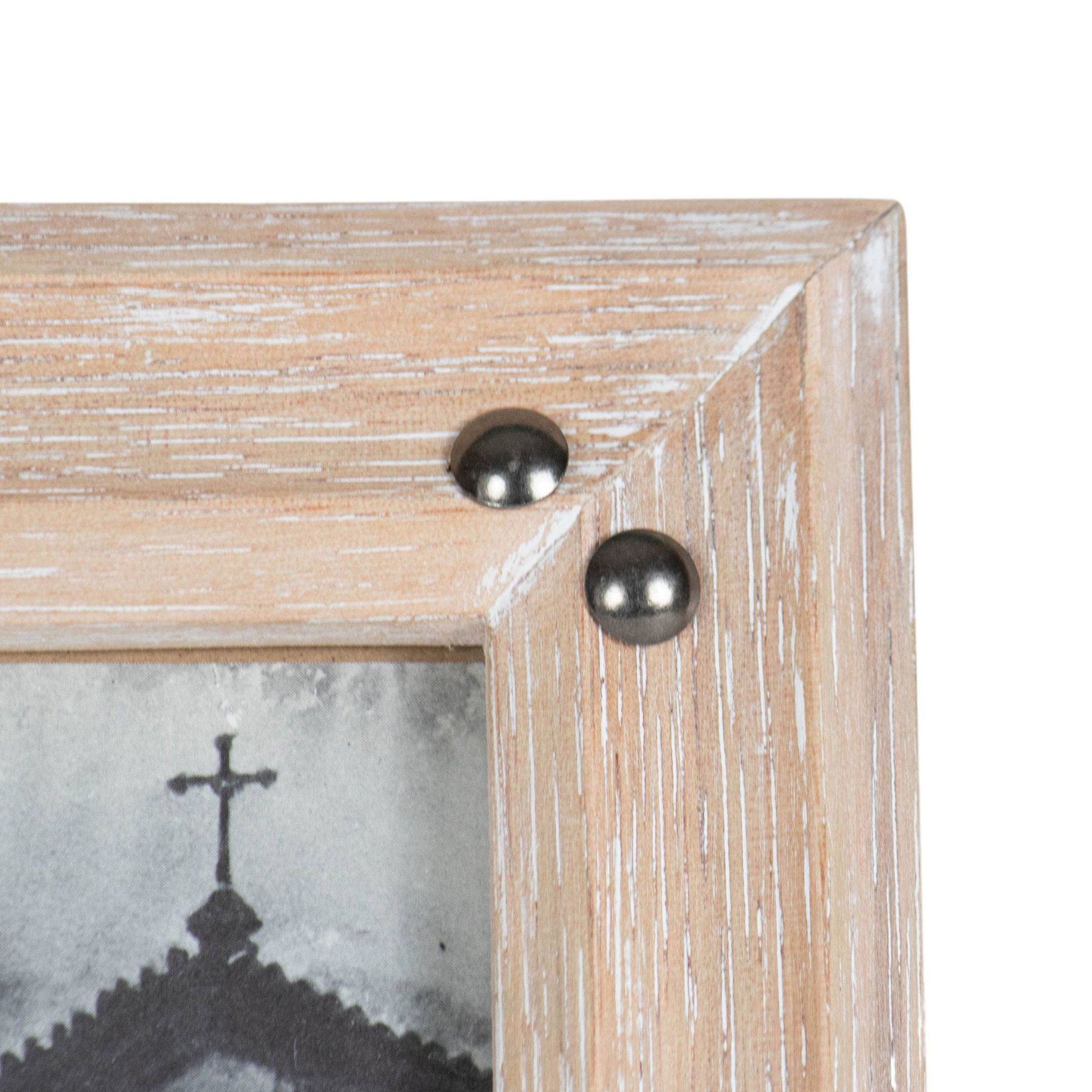 Whitewashed Wood Picture Frame Details