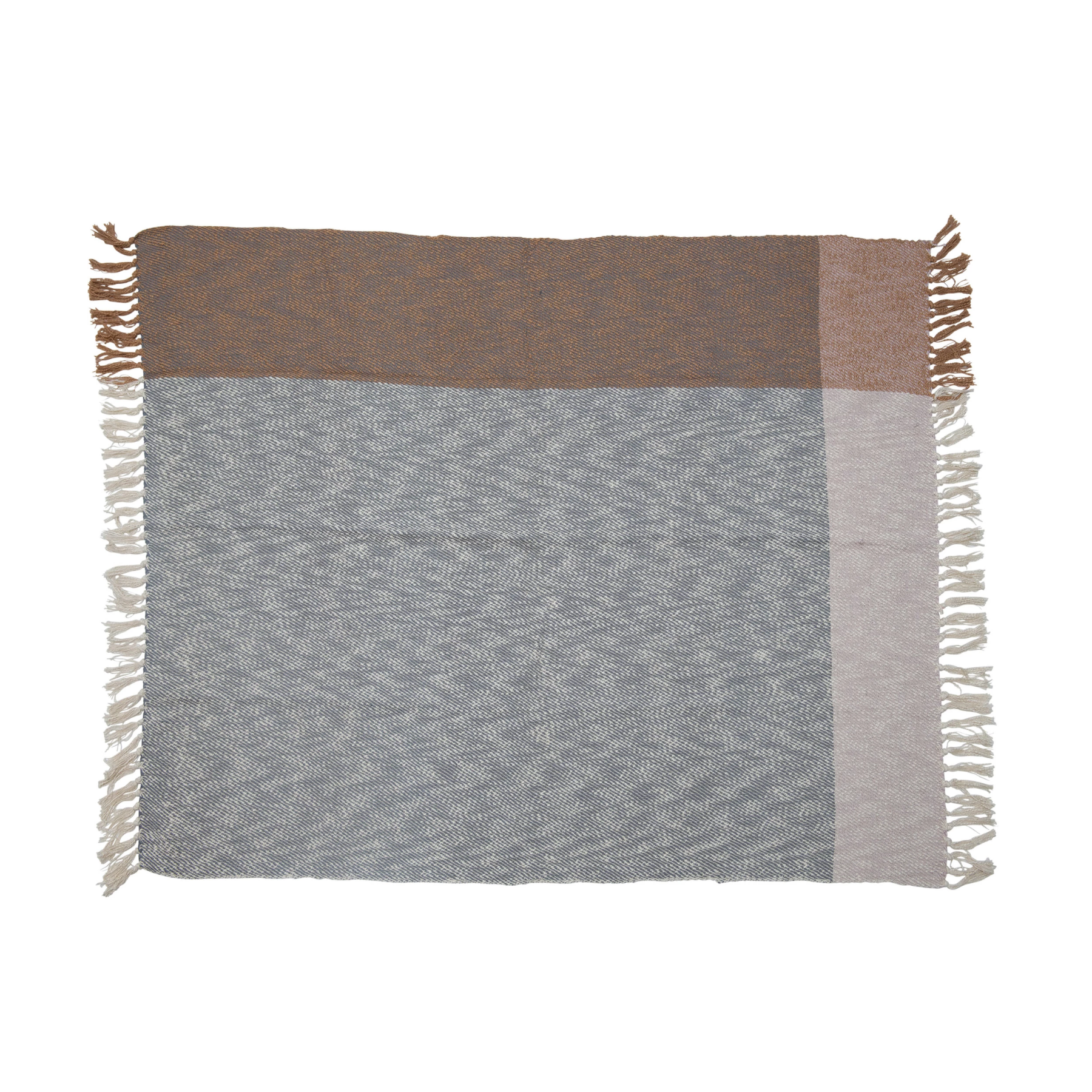 Woven Cotton Throw with Fringe
