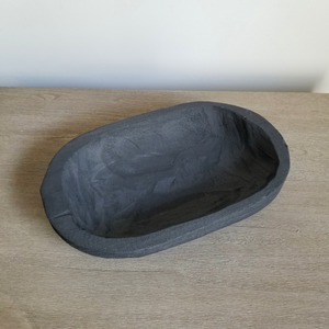 Paulownia Dough Bowl in Black