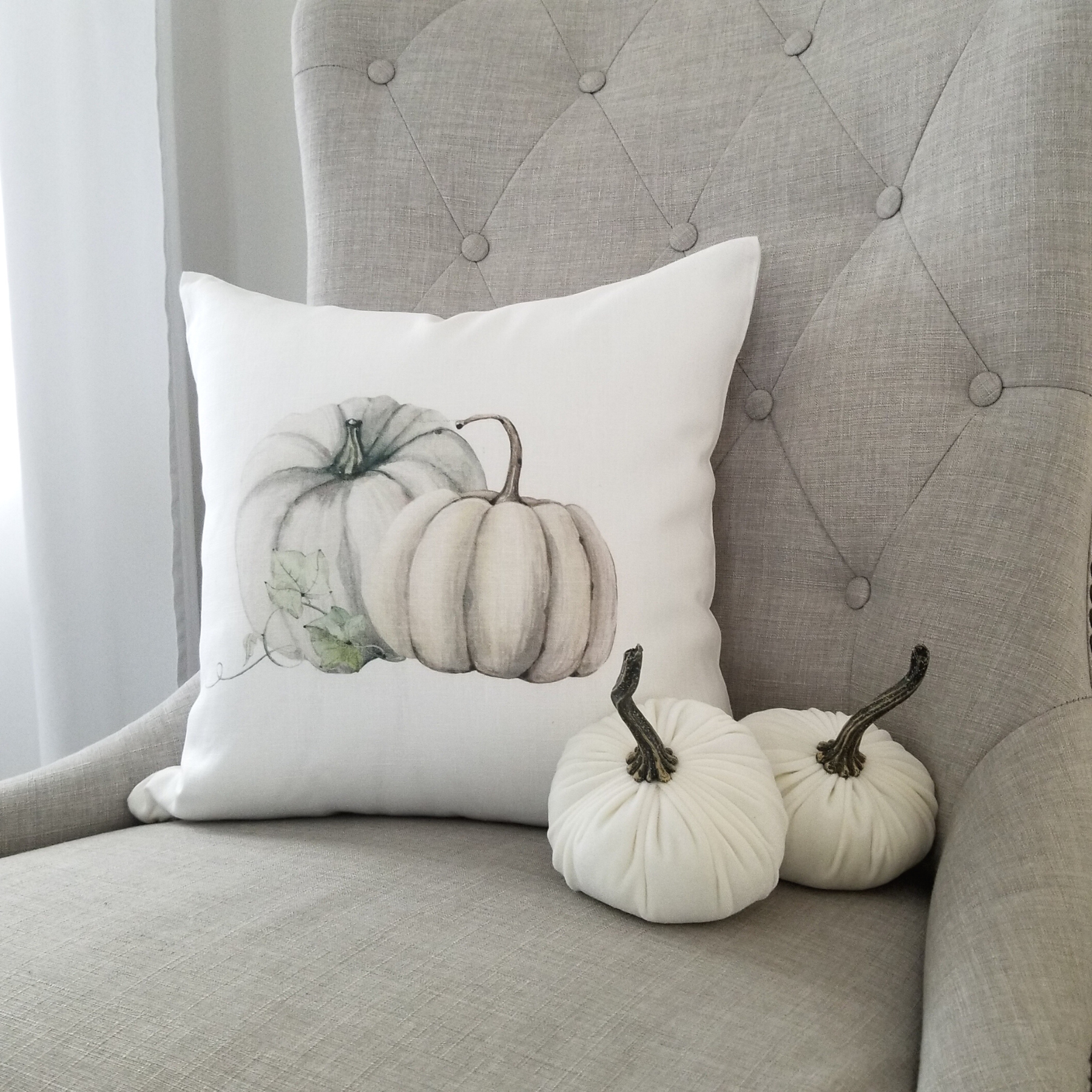 Neutral Pumpkin Pillow Cover