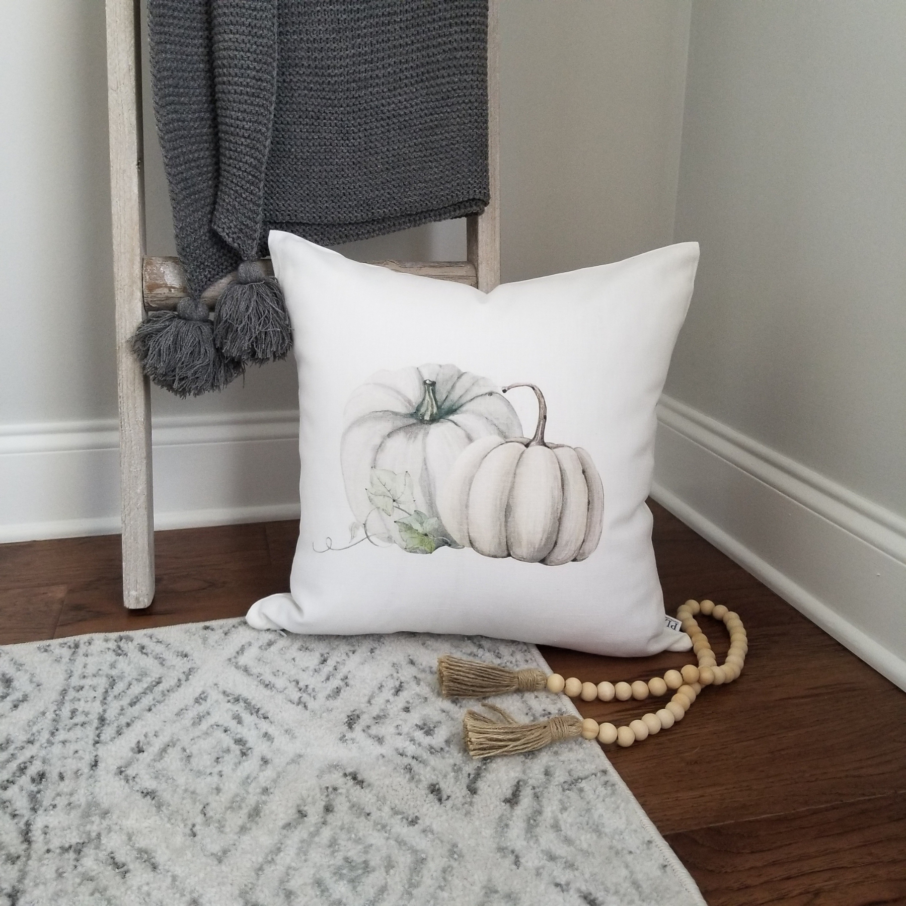Neutral Pumpkin Pillow Cover