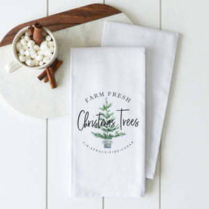 Farm Fresh Christmas Trees Tea Towel