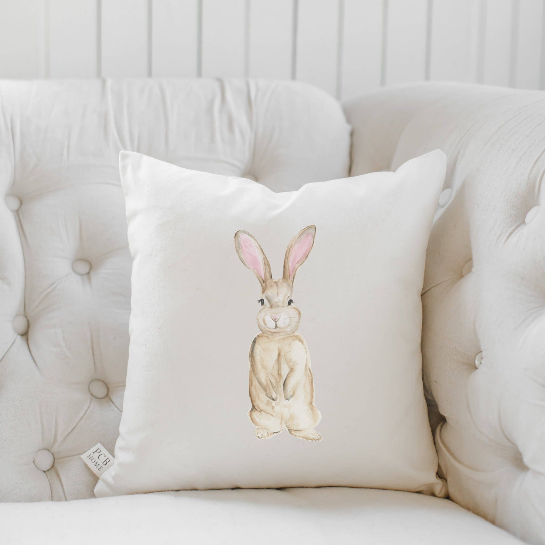 Bunny Watercolor Pillow
