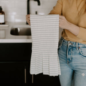 Striped Tea Towel with Ruffle