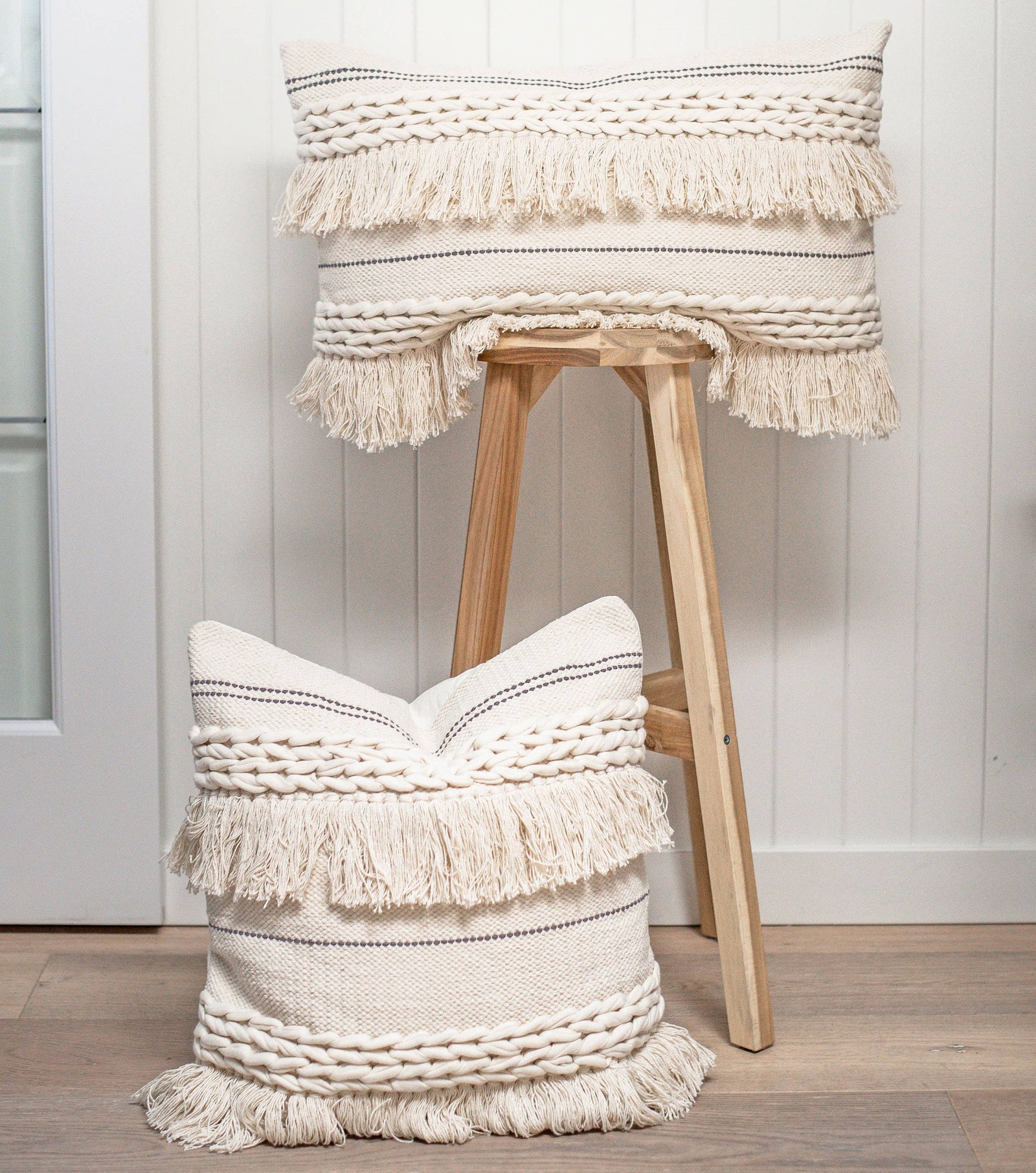 Boho Braided Fringe Pillow Cover