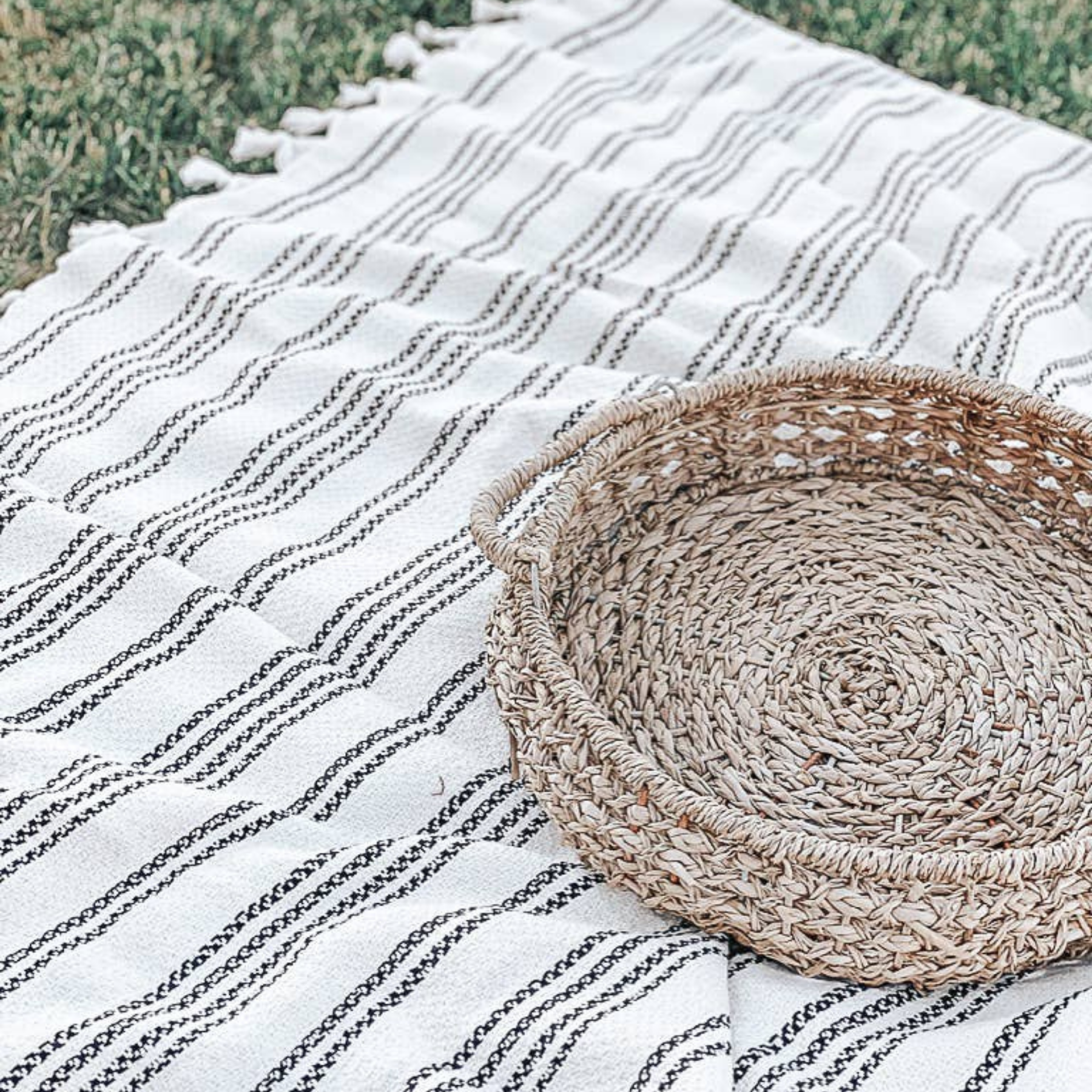 Picnic Throw Blanket - Black Stripe