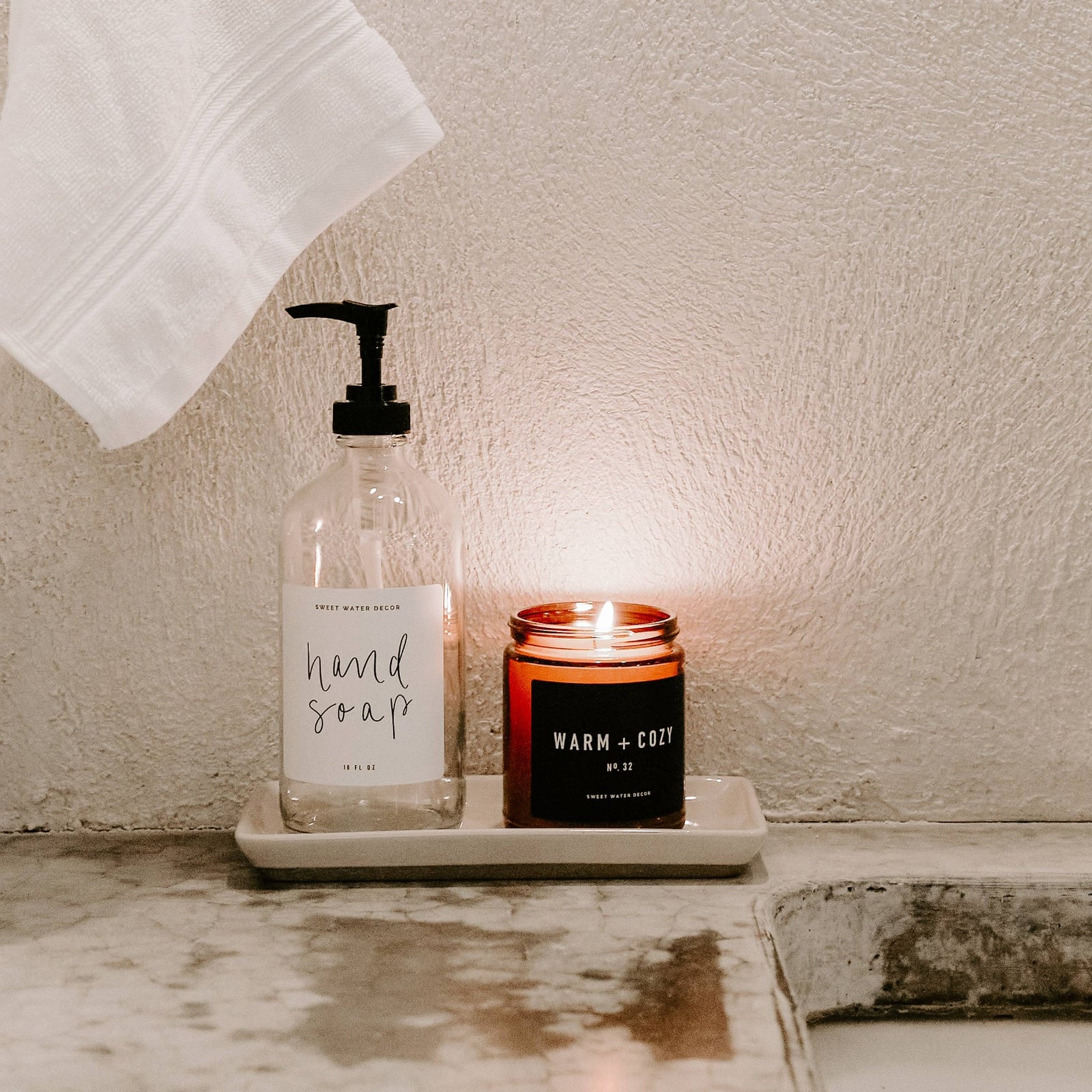 Cream Speckled Ceramic Tray