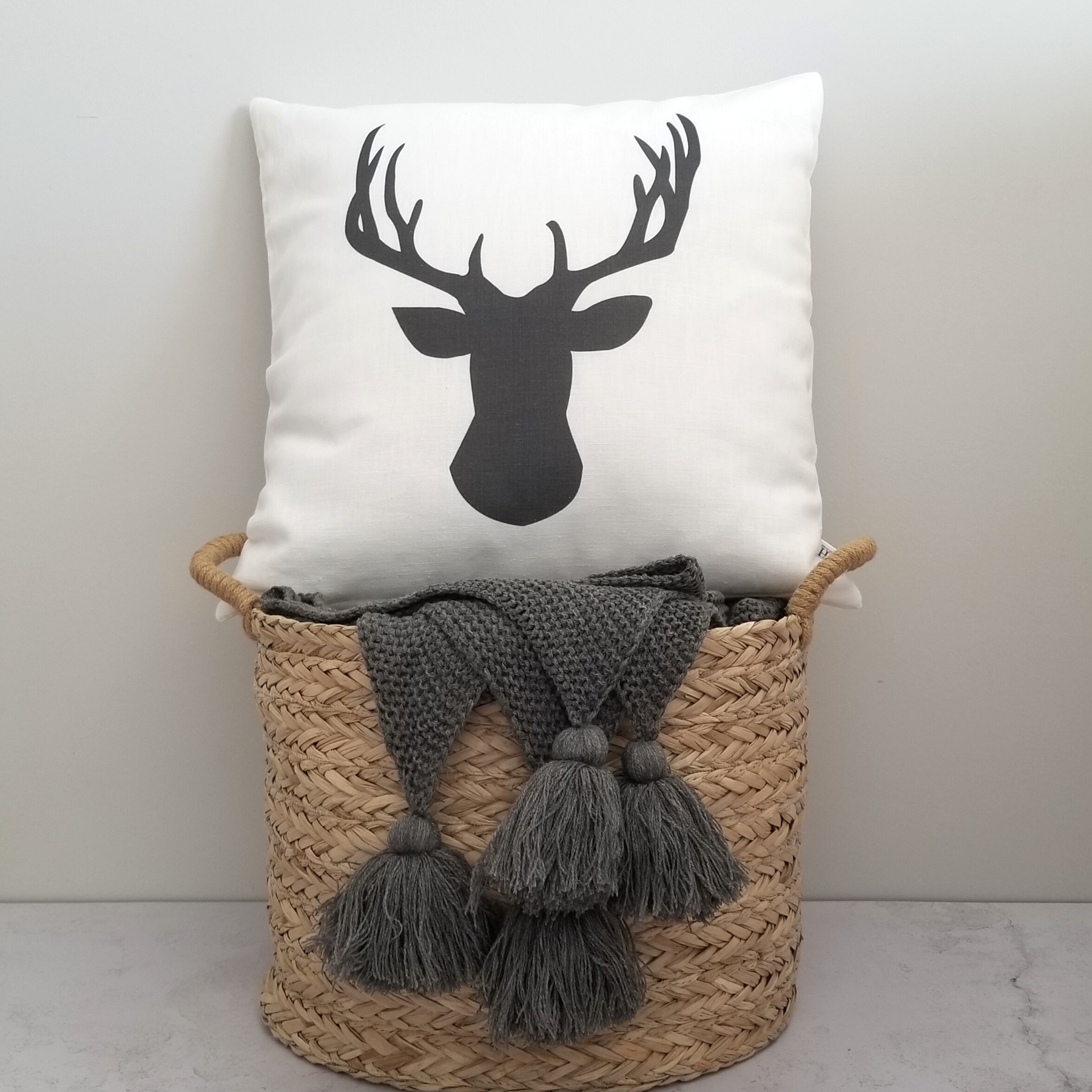 Deer Head Pillow Cover