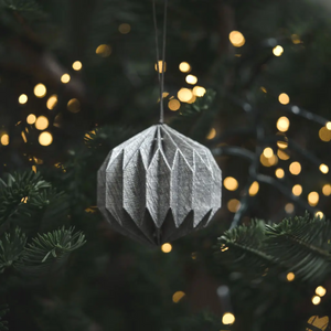 Grey Geometric Paper Ornament