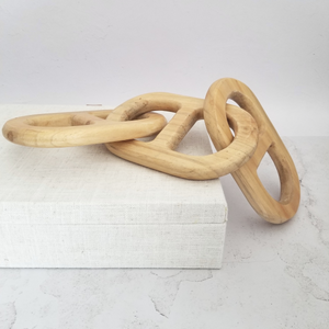 Hand Carved Wood Chain - Natural