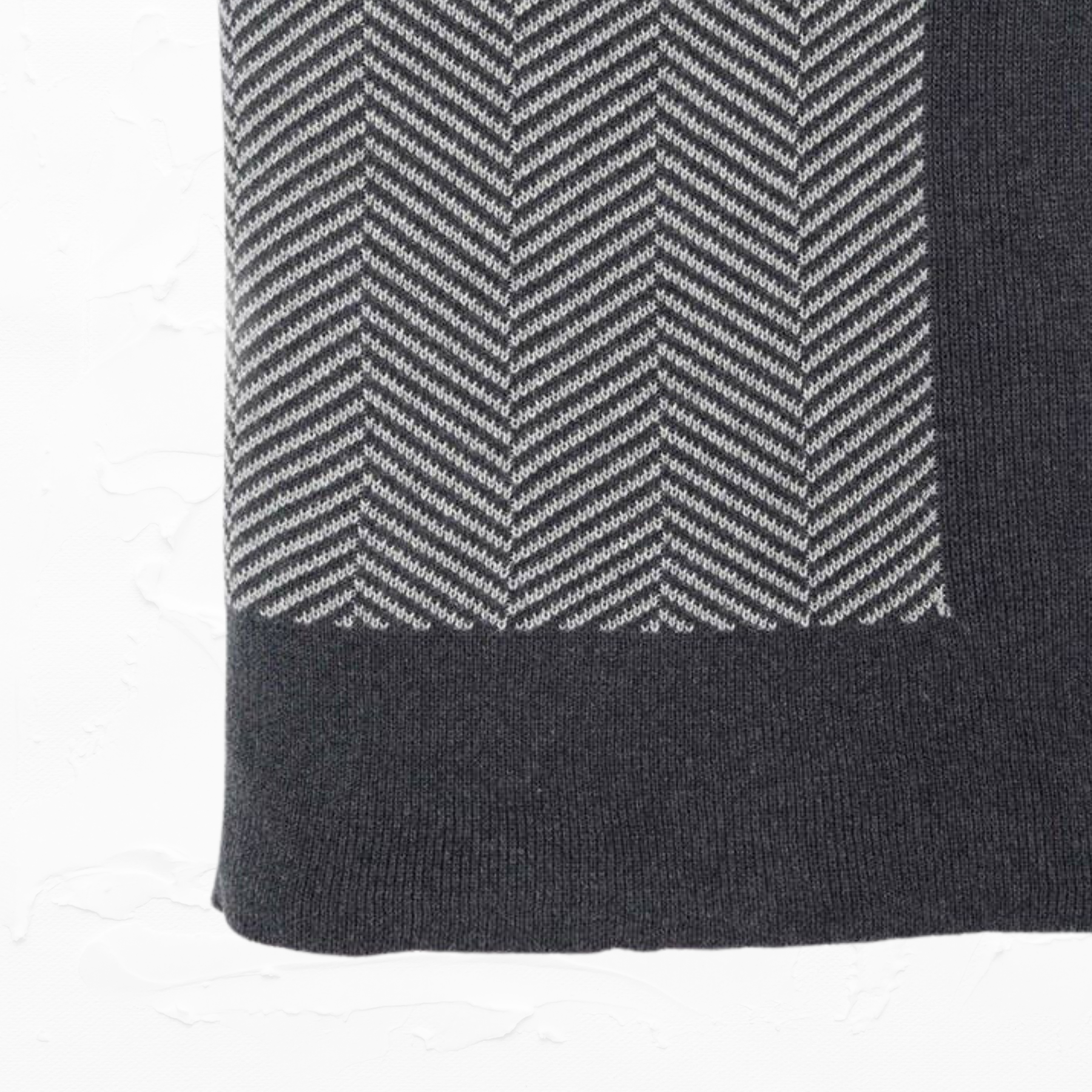 Herringbone Cotton Knit Throw Blanket