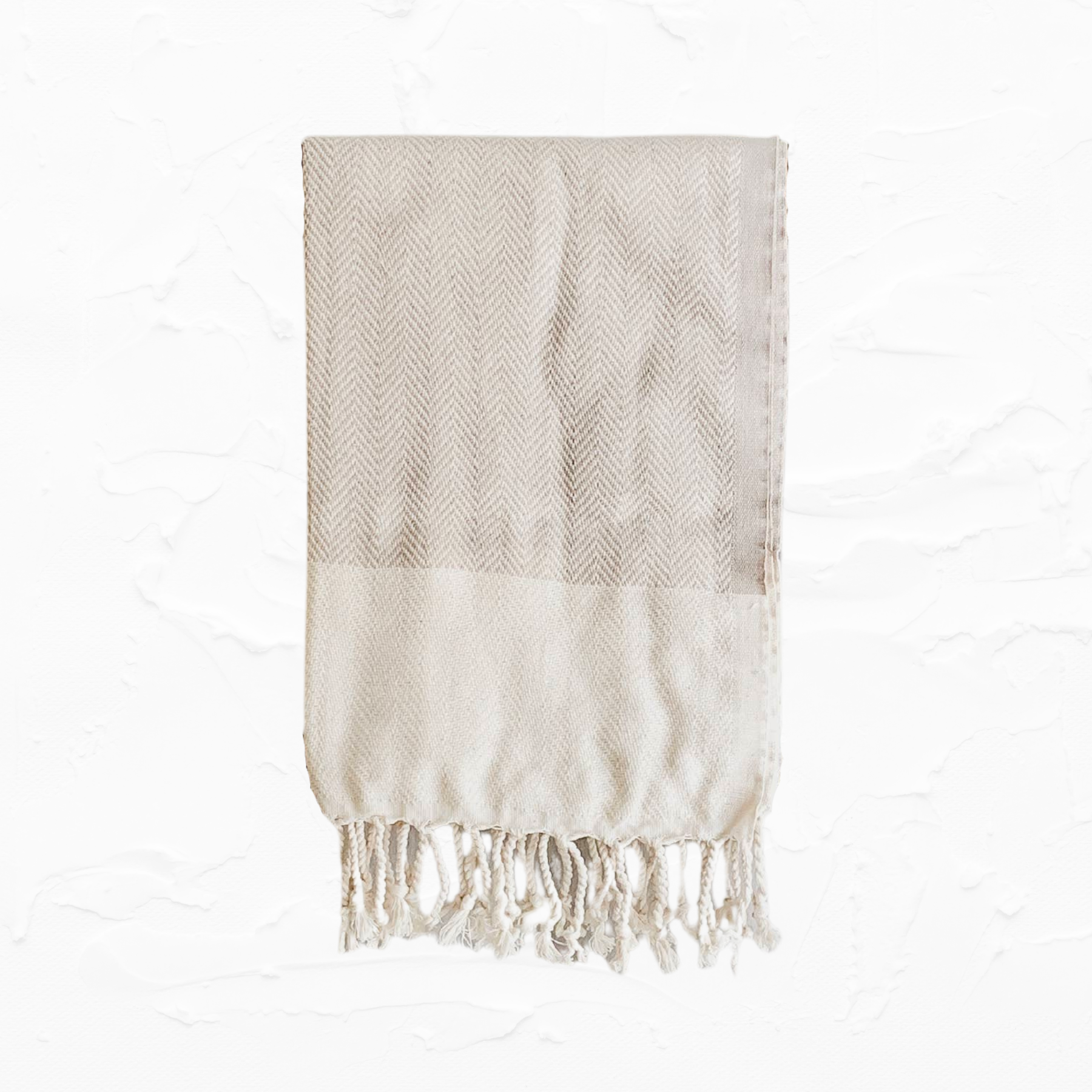 Turkish Cotton + Bamboo Hand Towel - Neutral Stripes