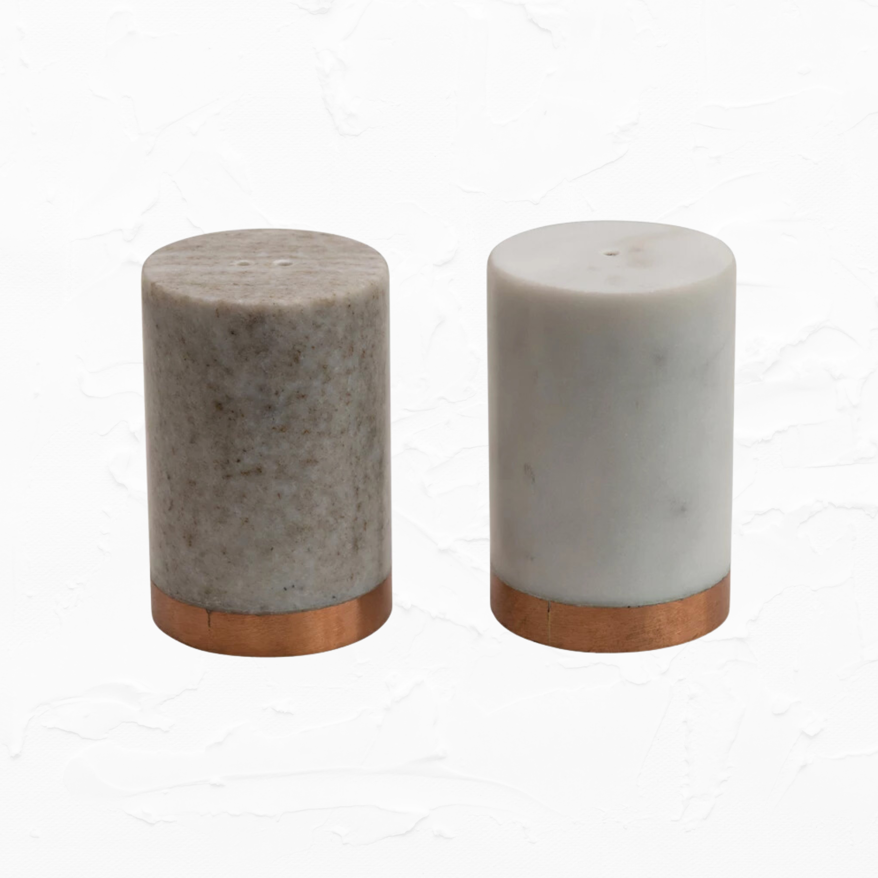 Marble and Copper Salt + Pepper Shakers