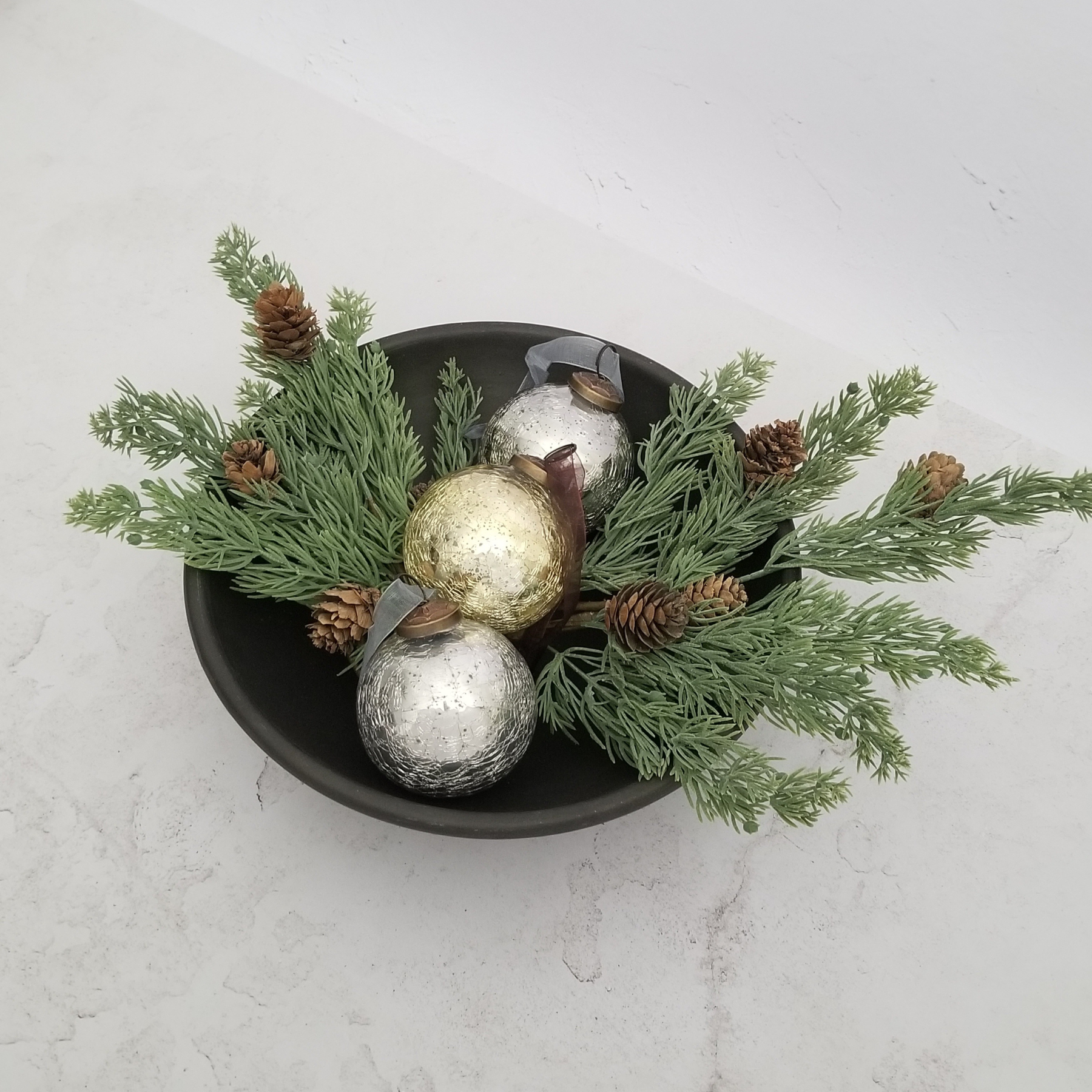 Metallic Crackle Glass Ornaments