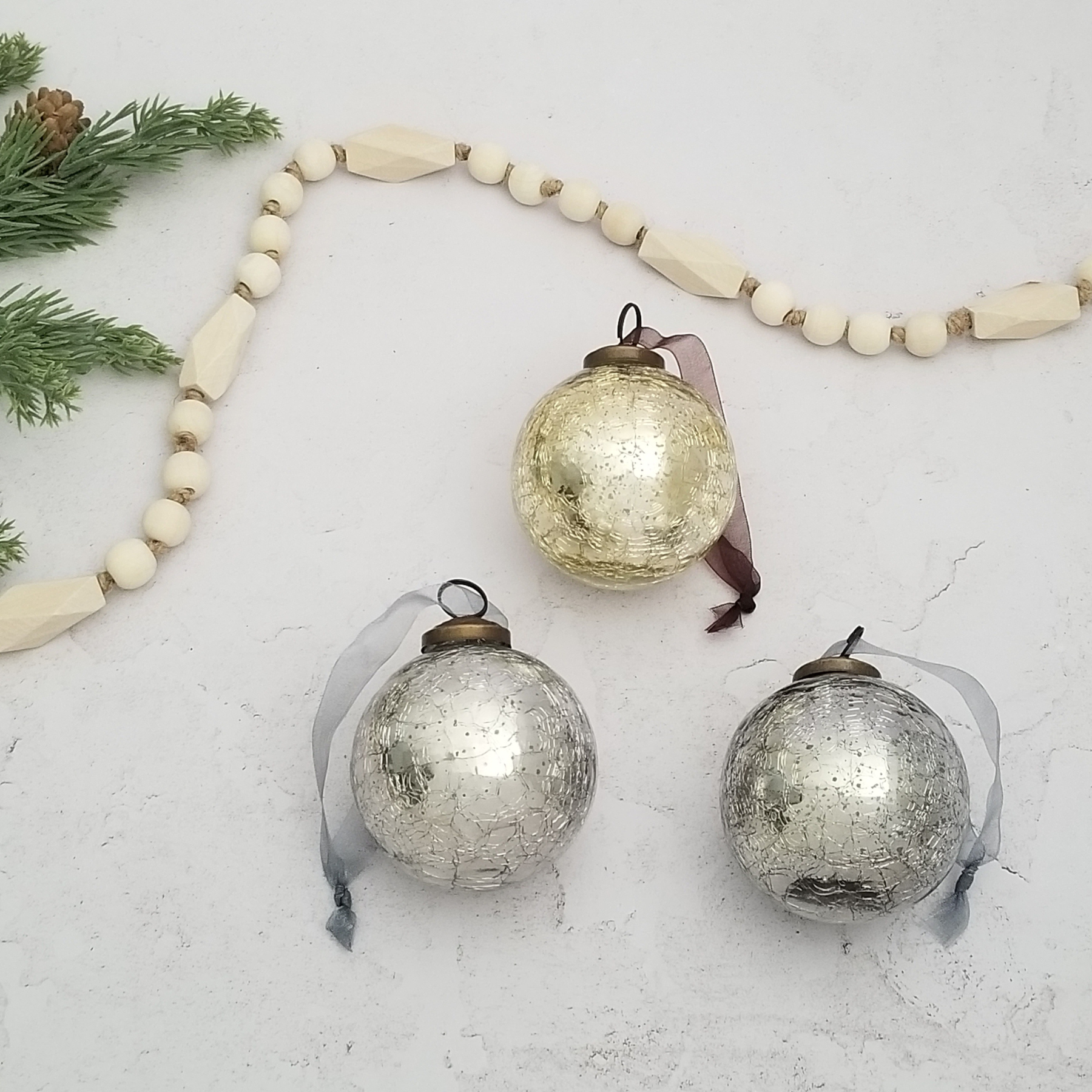 Metallic Crackle Glass Ornament