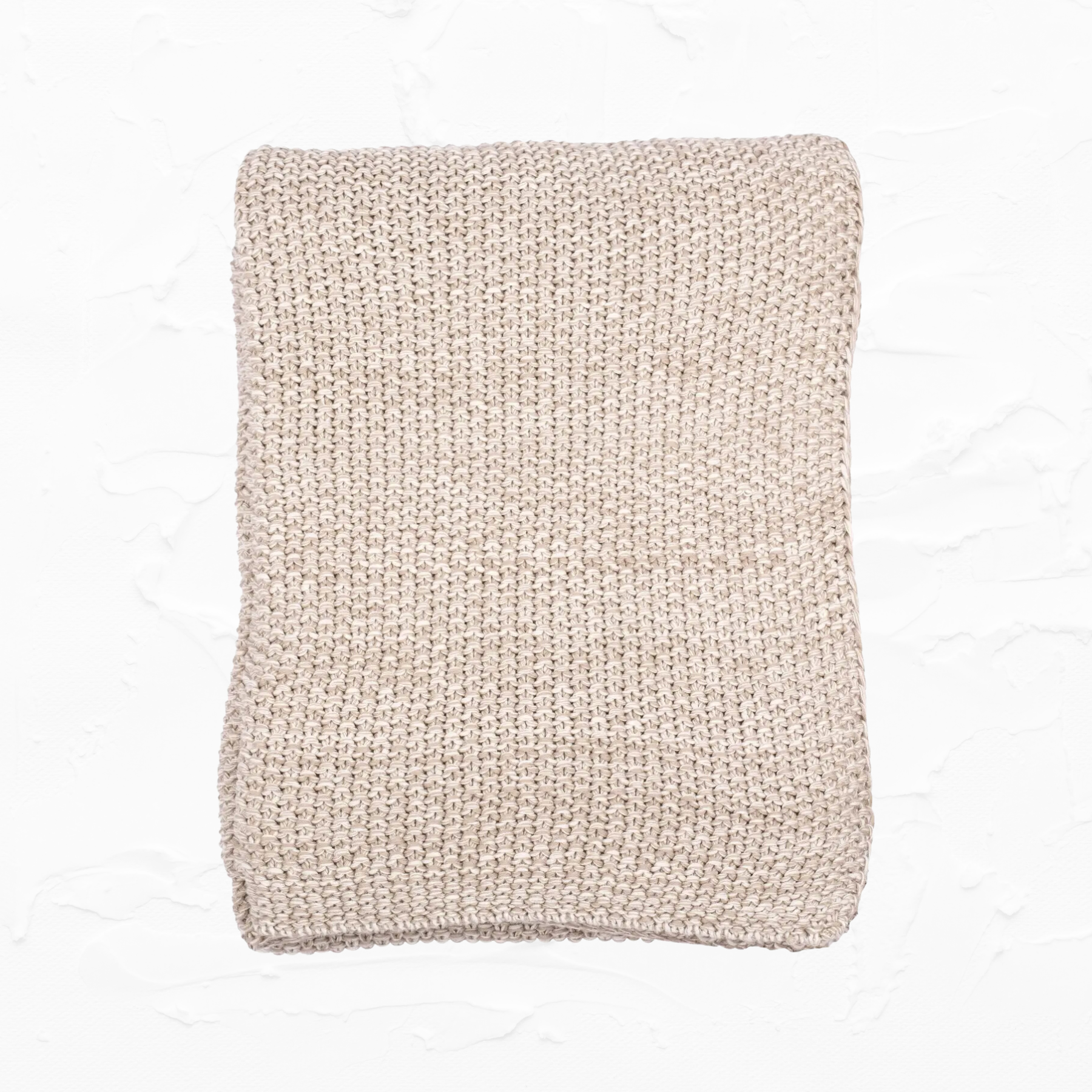 Natural Cotton Knit Throw Blanket