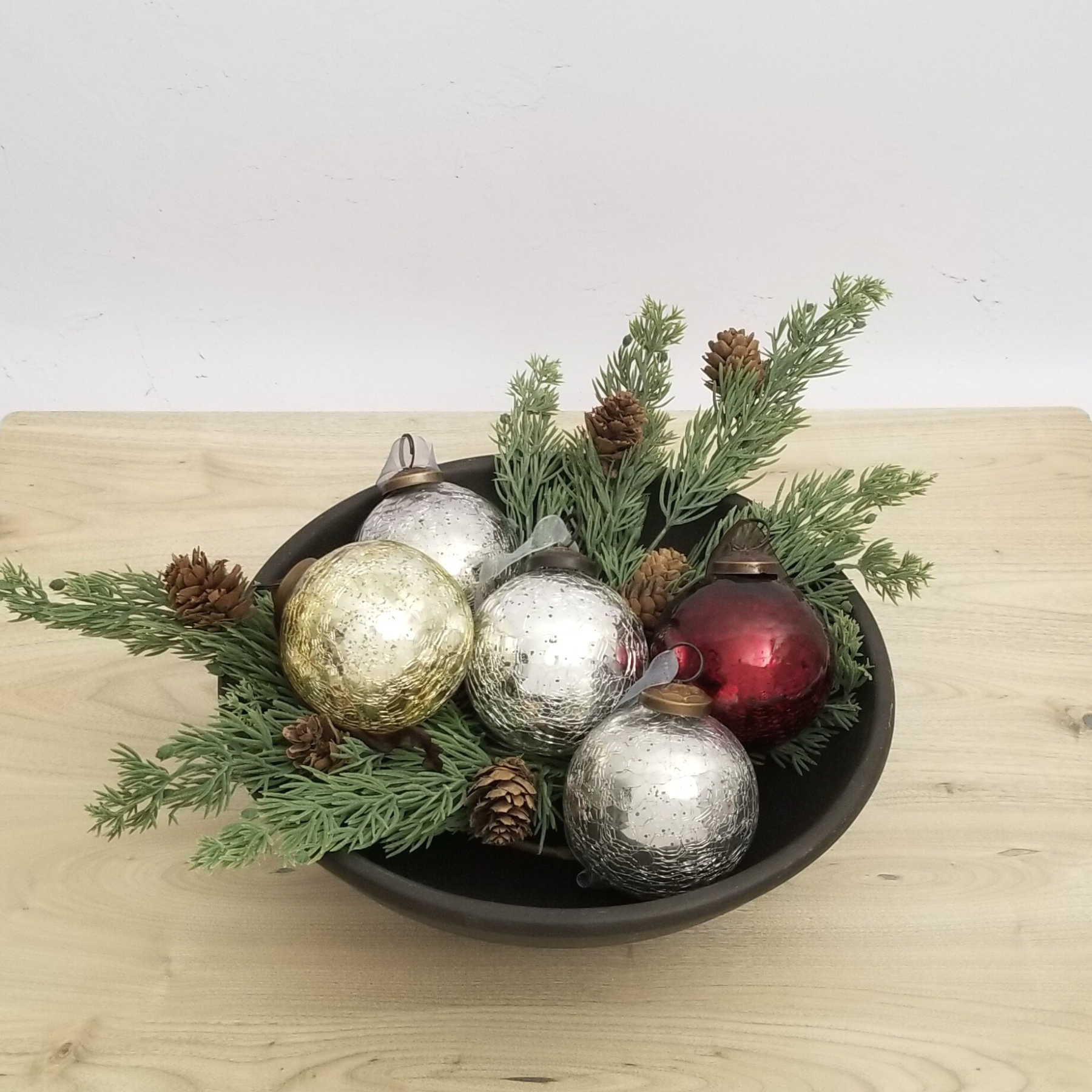 Traditional Crackle Glass Ornament Display