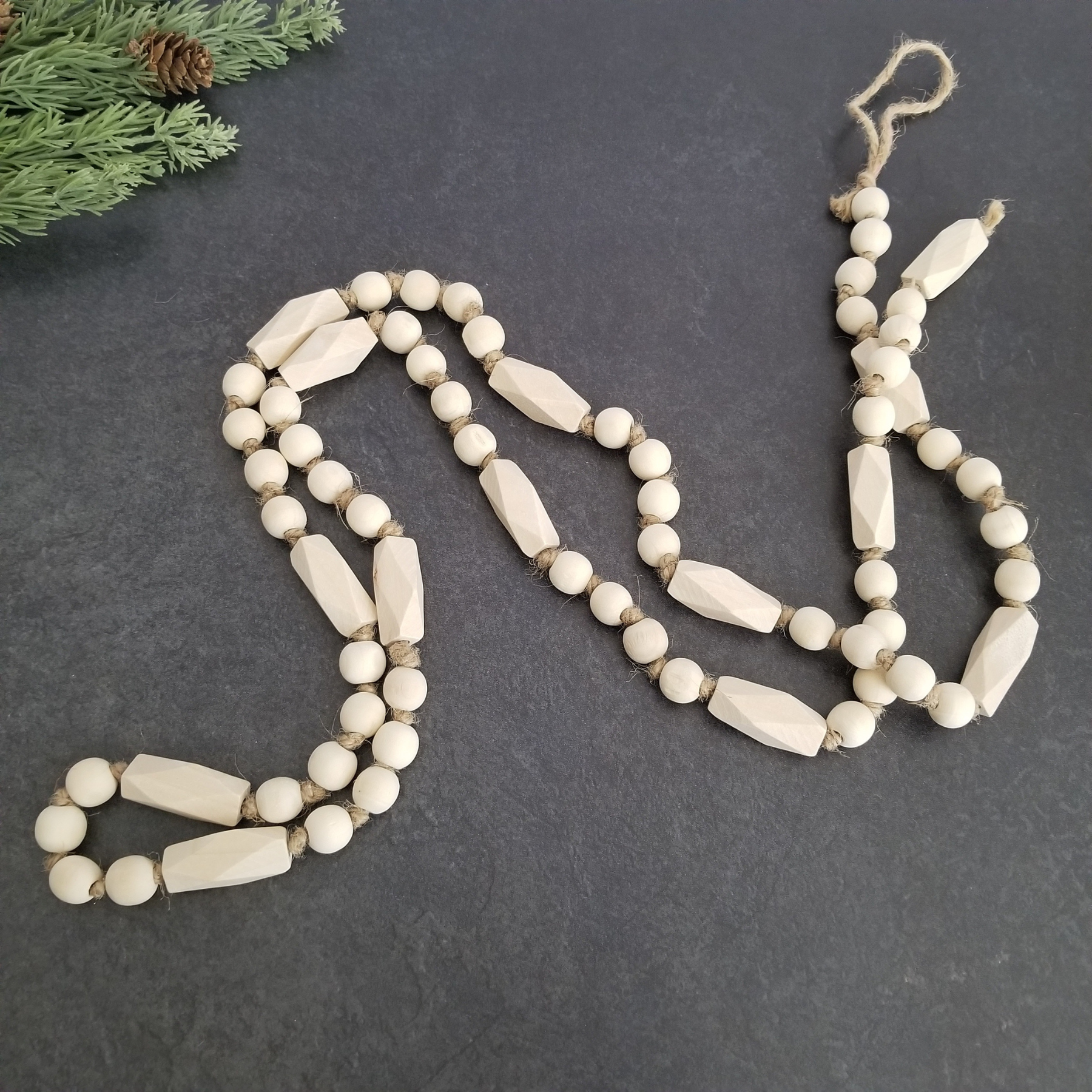 Paulownia Wood Beaded 6' Garland