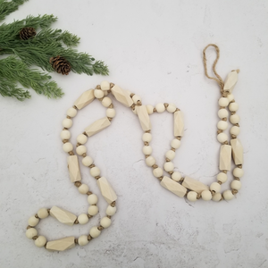 Paulownia Wood Beaded 6' Garland