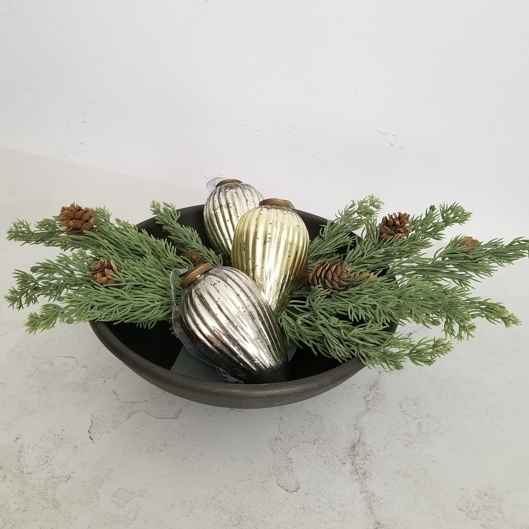 Ribbed Glass Pinecone Ornament